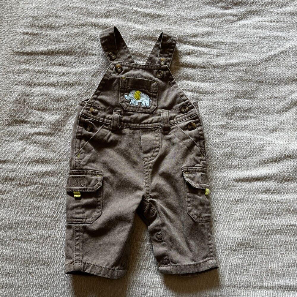 Carter's Elephant Embroidered Baby Overalls
